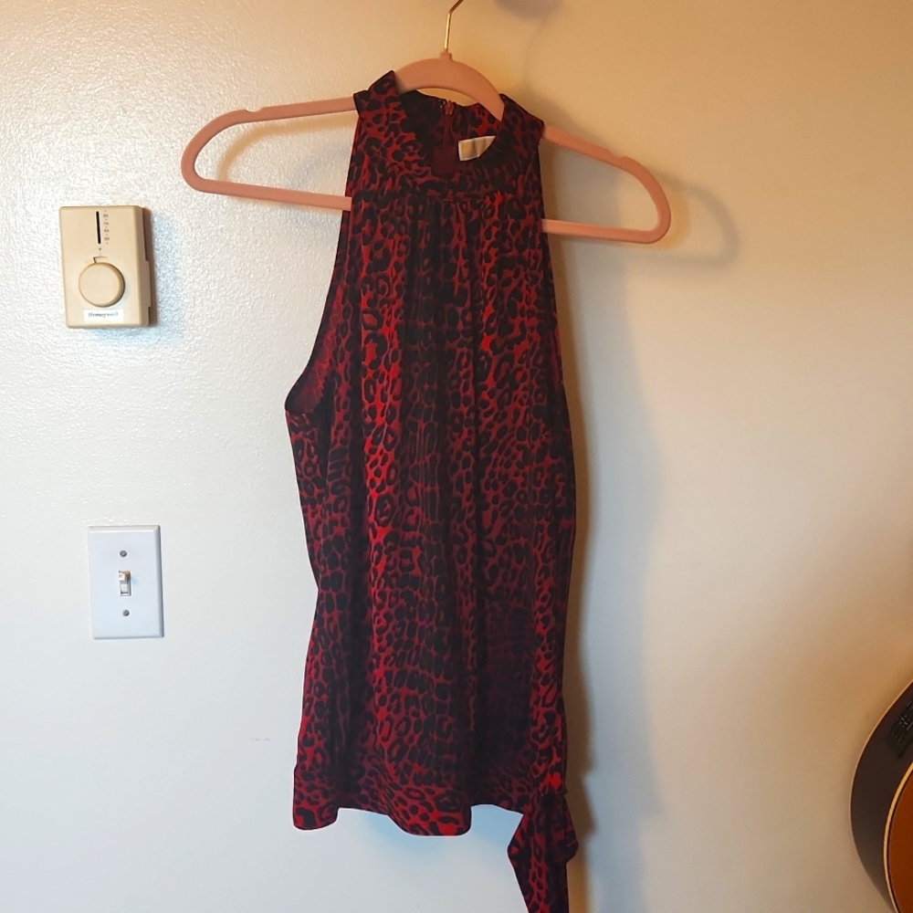 MICHAEL Michael Kors Large Red Leopard Print Halter